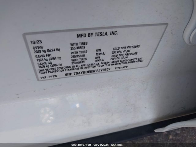 2023 TESLA MODEL Y 7SAYGDEE9PA179807 Photo 8