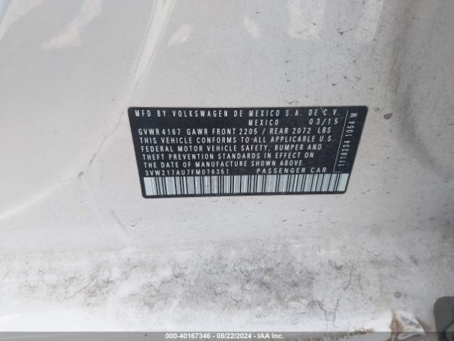 3VW217AU7FM076351 Volkswagen Golf Tsi Se 4-door
