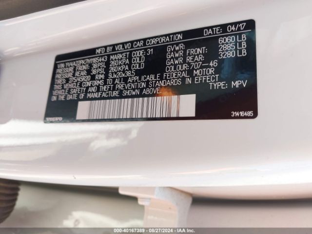 YV4A22PK7H1185443 Volvo Xc90 T6 Momentum
