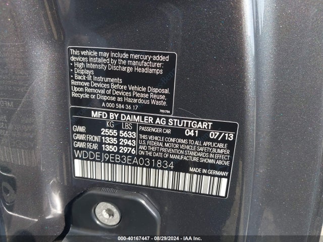 Mercedes-Benz Cl 550 4matic 2014 WDDEJ9EB3EA031834 Image 9