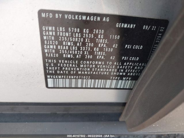WVGKMPE28NP071022 Volkswagen ID.4 PRO S