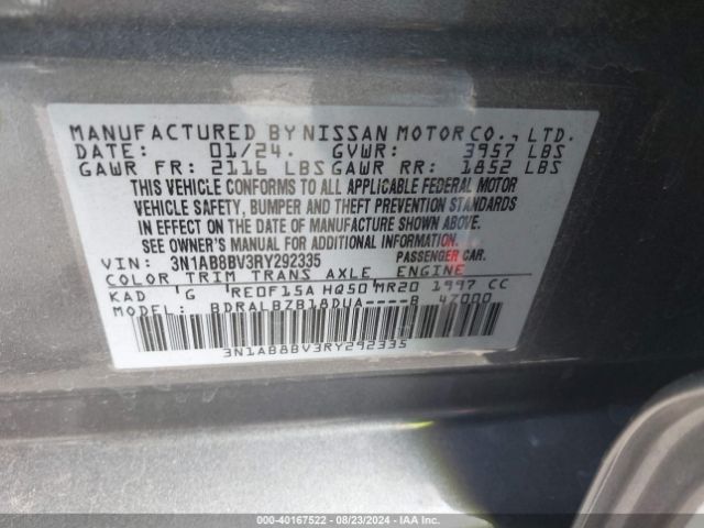 3N1AB8BV3RY292335 Nissan SENTRA S
