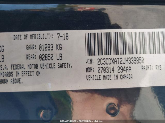 2C3CDXAT2JH339850 Dodge Charger Police Rwd