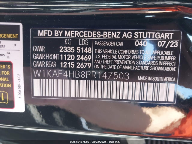 W1KAF4HB8PR147503 Mercedes-Benz C 300 4matic