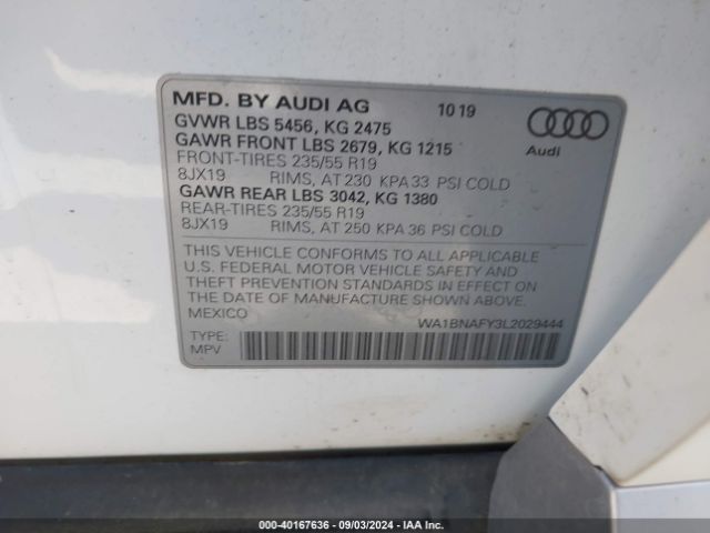 WA1BNAFY3L2029444 Audi Q5 Premium Plus 45 Tfsi Quattro S Tronic