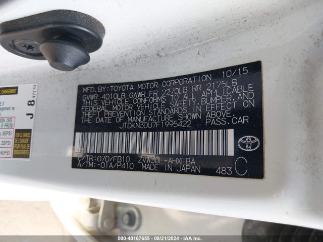Toyota Prius Two 2015 JTDKN3DU7F1995422 Image 9