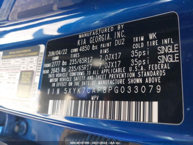 5XYK7CAF8PG033079 KIA Sportage X-pro