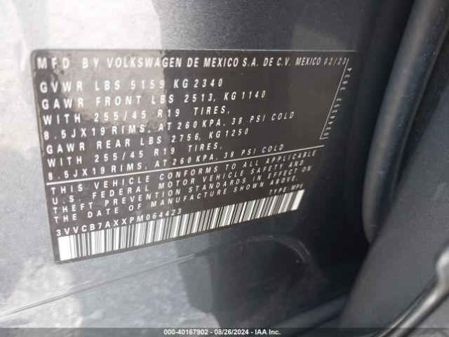 2023 VOLKSWAGEN TIGUAN 3VVCB7AXXPM064423 Photo 8
