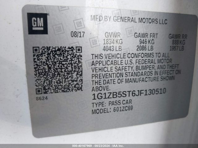 1G1ZB5ST6JF130510 Chevrolet Malibu 1ls