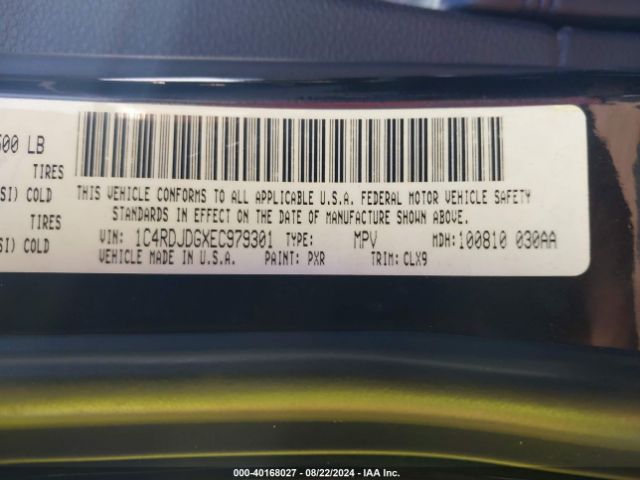 1C4RDJDGXEC979301 Dodge DURANGO LIMITED