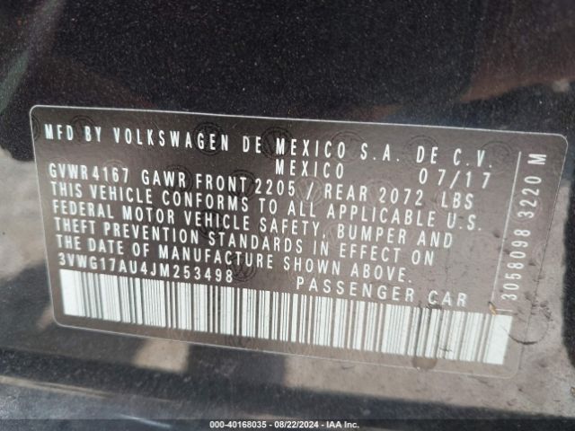 3VWG17AU4JM253498 Volkswagen Golf Tsi S/tsi Se