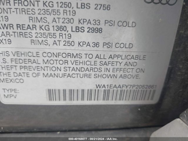 WA1EAAFY7P2052661 Audi Q5 Premium Plus 45 Tfsi S Line Quattro