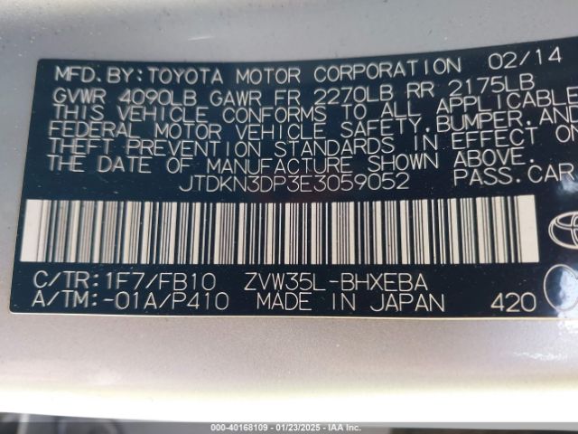 JTDKN3DP3E3059052 Toyota PRIUS PLUG-IN