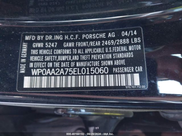 WP0AA2A75EL015060 Porsche PANAMERA 4
