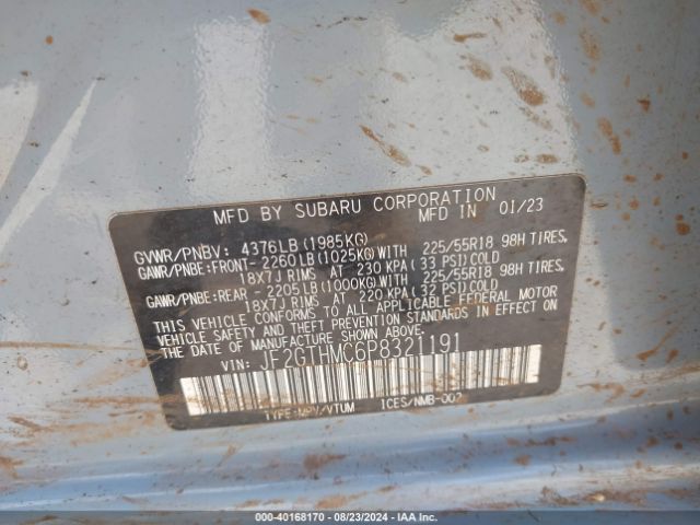 JF2GTHMC6P8321191 Subaru Crosstrek Limited