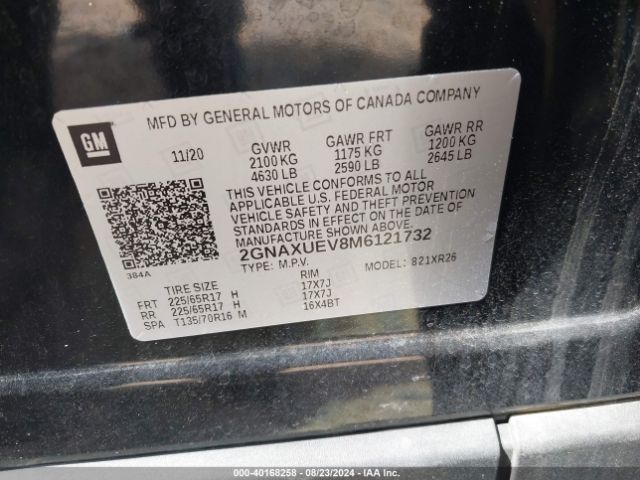 2021 CHEVROLET EQUINOX 2GNAXUEV8M6121732 Photo 8