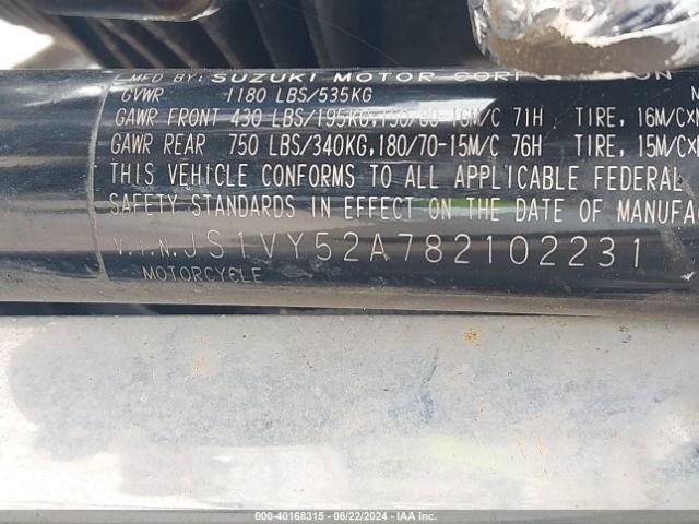 2008 SUZUKI VL1500 JS1VY52A782102231 Photo 9