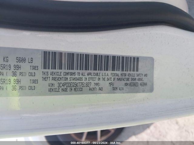 3C4PDDEG5KT751827 Dodge Journey Gt Awd