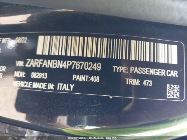 ZARFANBN4P7670249 Alfa Romeo Giulia Veloce Awd