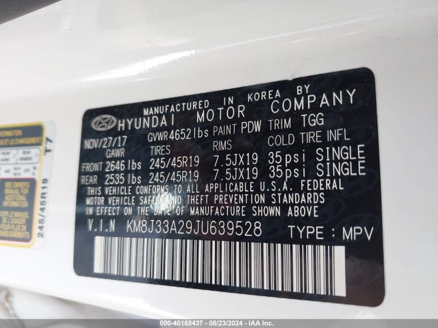 Hyundai Tucson Value 2018 KM8J33A29JU639528 Image 9