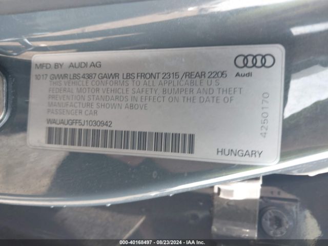 WAUAUGFF5J1030942 Audi A3 2.0t Premium/2.0t Tech Premium