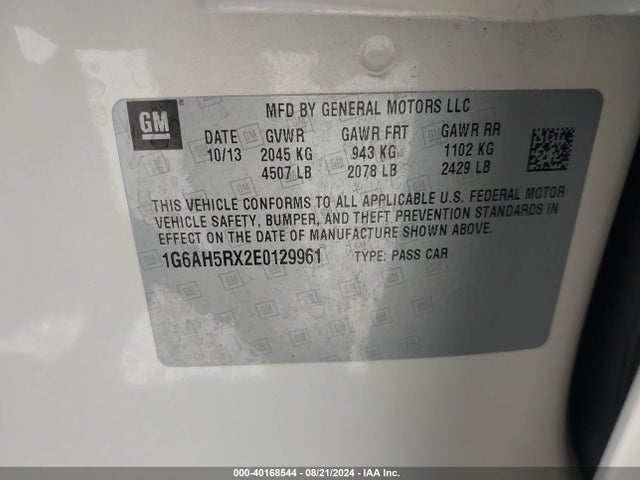1G6AH5RX2E0129961 Cadillac ATS LUXURY