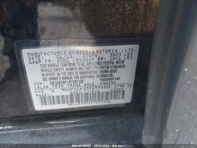 Nissan SENTRA S 2015 3N1AB7AP1FY297106 Image 9