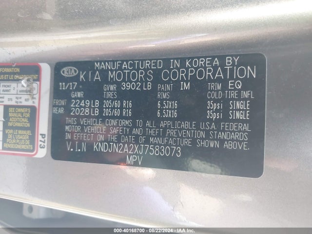 KIA Soul 2018 KNDJN2A2XJ7583073 Image 9