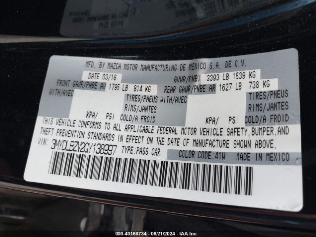 3MYDLBZV2GY138997 Scion IA