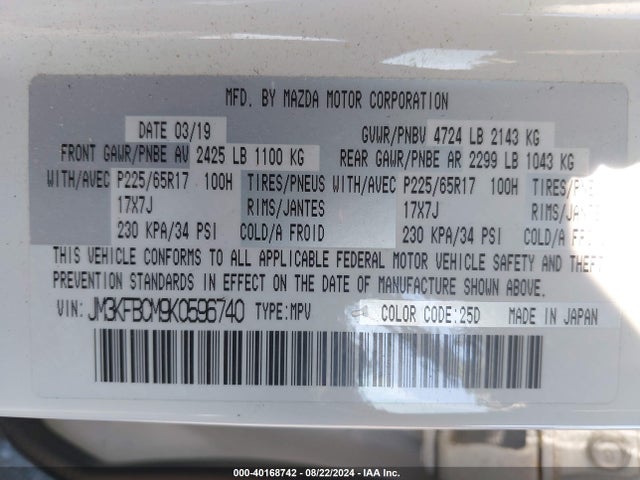 Mazda Cx-5 Touring 2019 JM3KFBCM9K0596740 Image 9