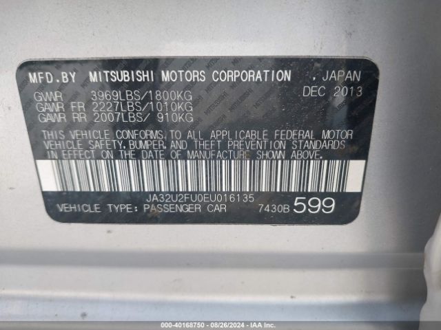 2014 MITSUBISHI LANCER JA32U2FU0EU016135 Photo 8