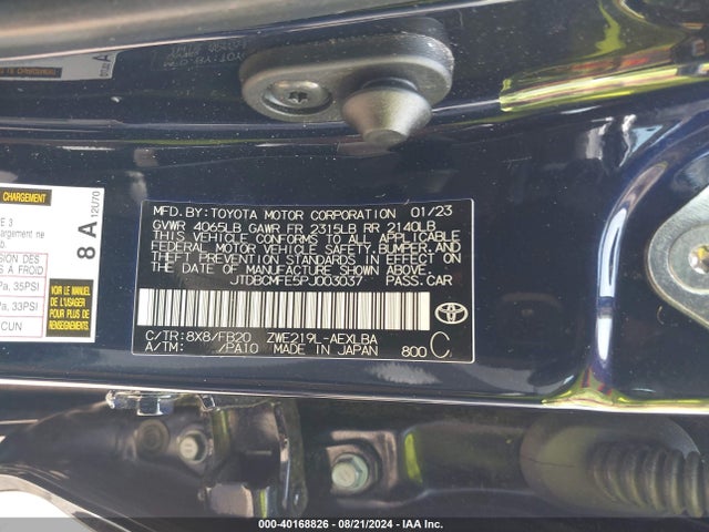 JTDBCMFE5PJ003037 Toyota Corolla Hybrid Le