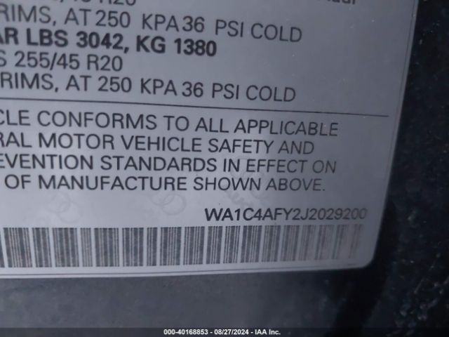 WA1C4AFY2J2029200 Audi Sq5 3.0t Premium Plus