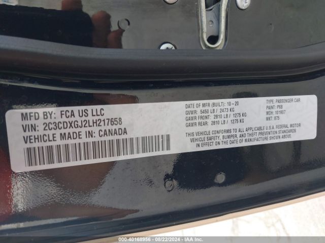 2C3CDXGJ2LH217658 Dodge Charger Scat Pack Widebody Rwd