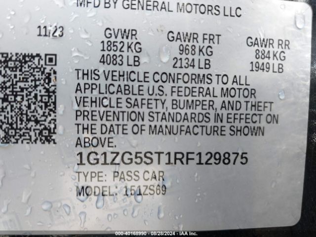 1G1ZG5ST1RF129875 Chevrolet Malibu Fwd Rs