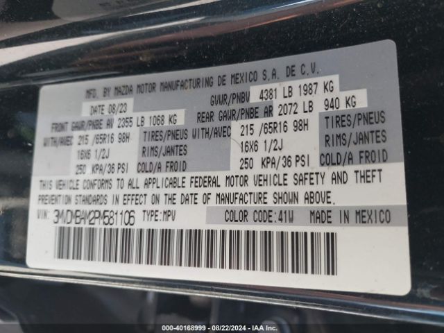3MVDMBAM2PM581106 Mazda Cx-30 2.5 S
