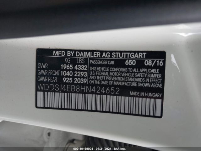 WDDSJ4EB8HN424652 Mercedes-Benz CLA 250