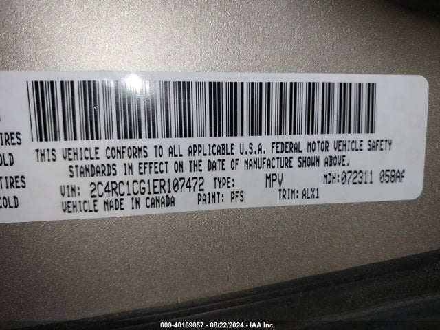 2C4RC1CG1ER107472 Chrysler Town & Country Touring-l