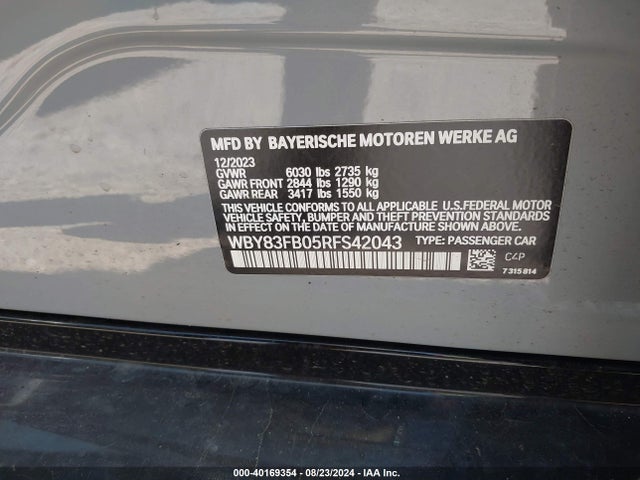 WBY83FB05RFS42043 BMW I4 Xdrive40