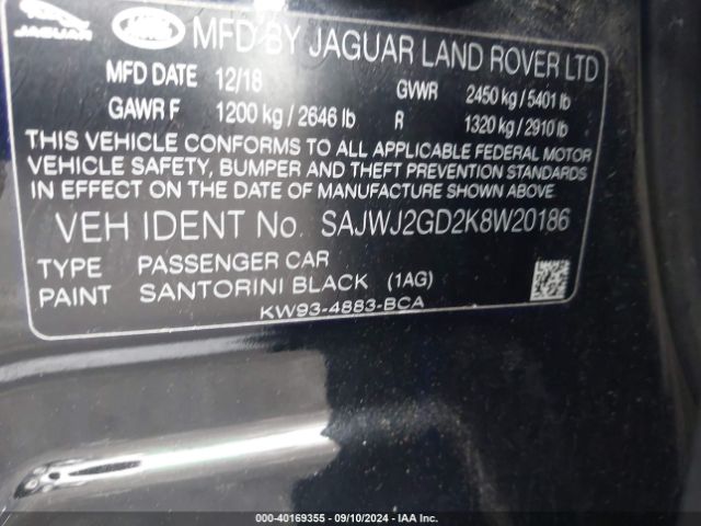 SAJWJ2GD2K8W20186 Jaguar Xj Xj50 V6/xjl Portfolio