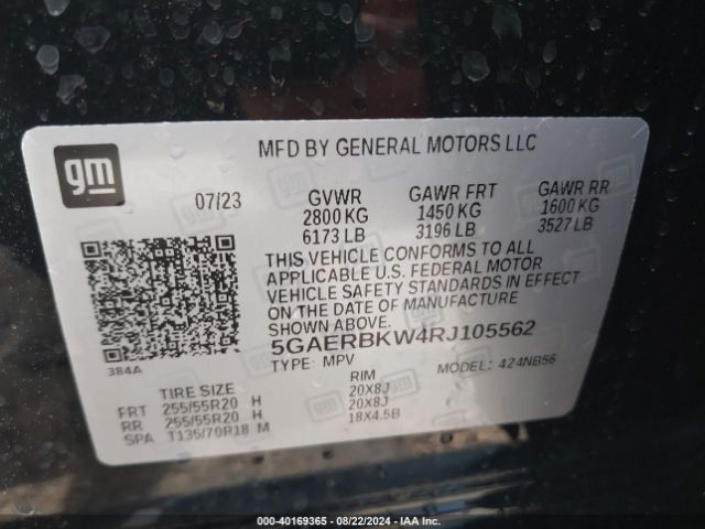 5GAERBKW4RJ105562 Buick Enclave Essence Fwd