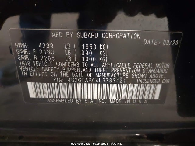4S3GTAB64L3733121 Subaru Impreza 5-door