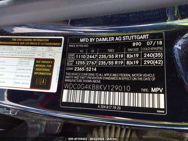 WDC0G4KB8KV129010 Mercedes-Benz Glc 300 4matic