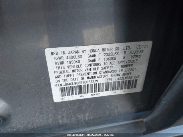 2007 ACURA TSX JH4CL96857C022279 Photo 8