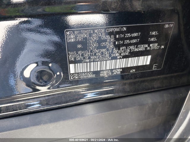 Toyota Rav4 Xle 2019 JTMW1RFV4KD036834 Image 9