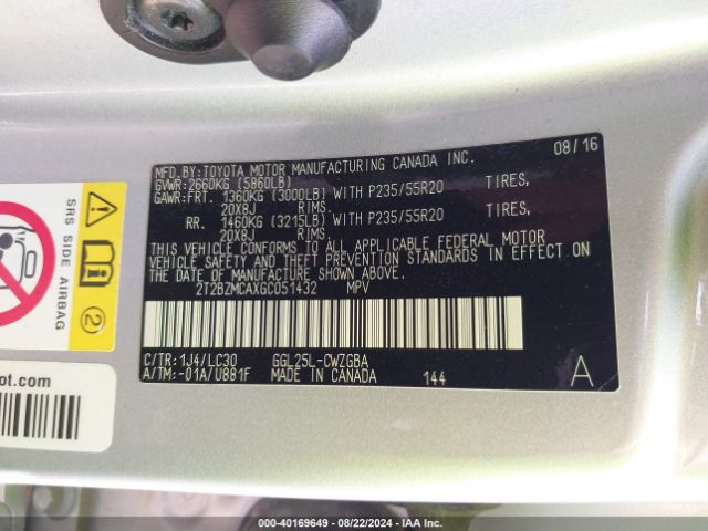 2T2BZMCAXGC051432 Lexus Rx 350 F Sport