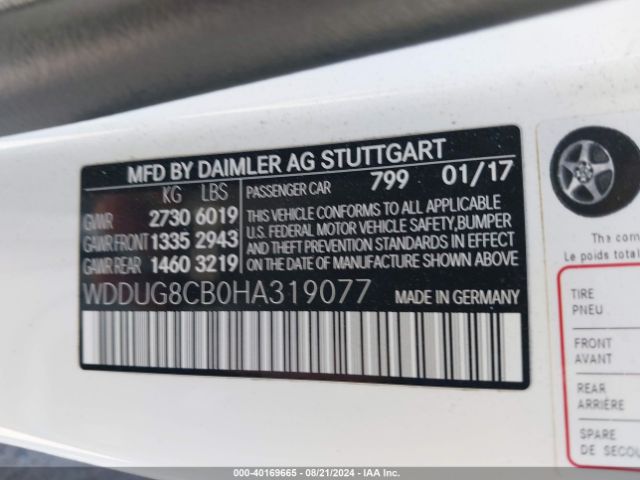 WDDUG8CB0HA319077 Mercedes-Benz S 550