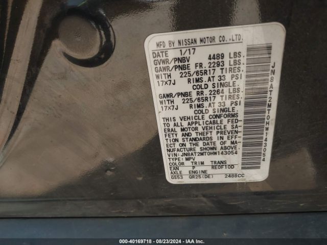 JN8AT2MT0HW143054 Nissan ROGUE S