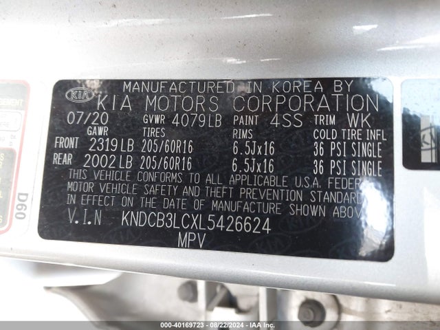 KIA NIRO LX 2020 KNDCB3LCXL5426624 Image 9