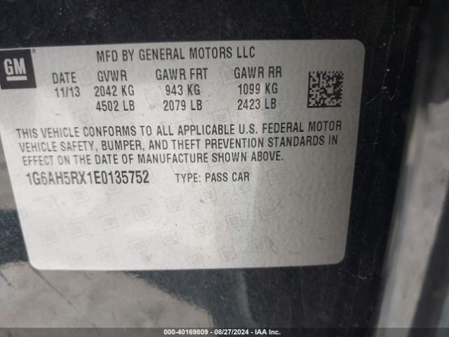 1G6AH5RX1E0135752 Cadillac ATS LUXURY